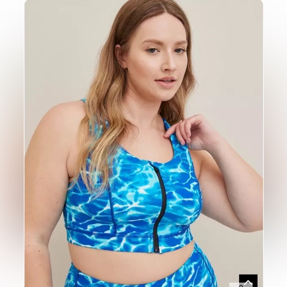 Torrid Low Impact Zip Front Strappy Workout Bra BNWT Size 2 - Picture 4 of 9